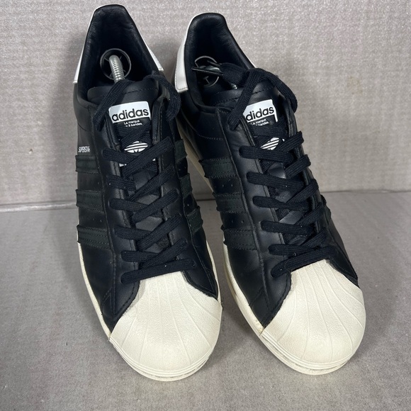 Adidas Men's Superstar Retro Shell Toe Core Black/Off White Sneakers Size 10.5 - Picture 6 of 8